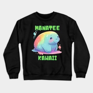 Manatee Kawaii, Colorful, Sea Cow, Cute Crewneck Sweatshirt